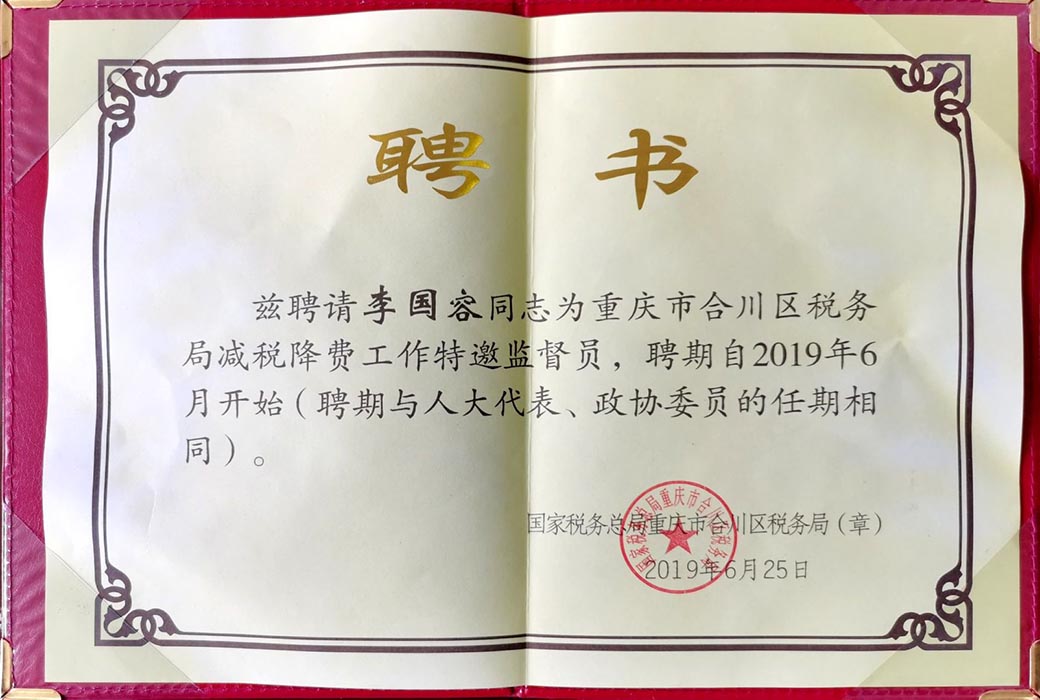 Certificate of honor X